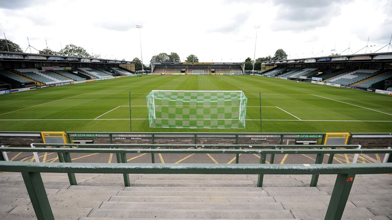 General view of Huish Park prior to the Sky Bet League Two match between Yeovil Town and Morecambe 