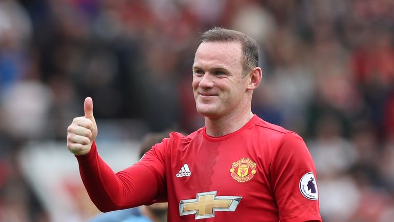 Manchester United's Wayne Rooney gives the thumbs up during the Premier League match v Manchester City at Old Trafford, Manchester