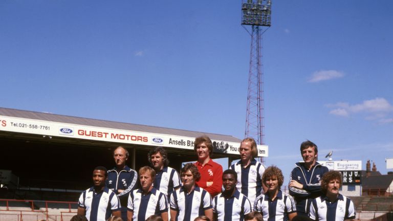 Lined up at the Hawthorns ready for the 1978/79 season are First Division West Bromwich Albion FC managed by Ron Atkinson