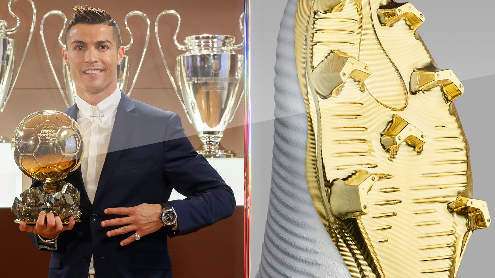 Cristiano Ronaldo honoured with golden boots after Ballon d'Or win