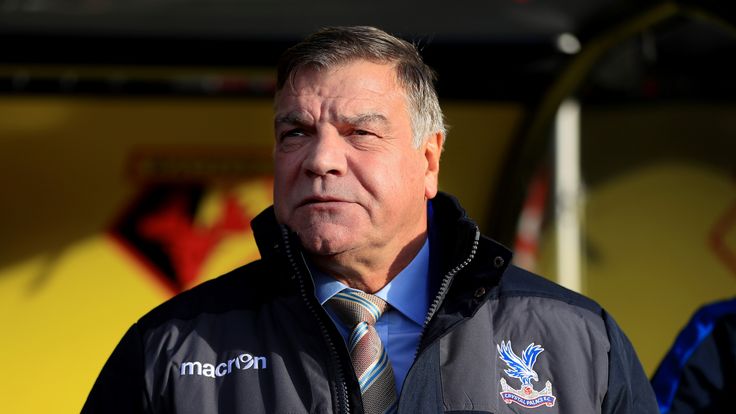 Sam Allardyce looks on before his first match in charge of Crystal Palace against Watford