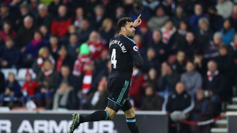 Hal Robson-Kanu runs off in celebration after scoring his first West Brom goal at Southampton