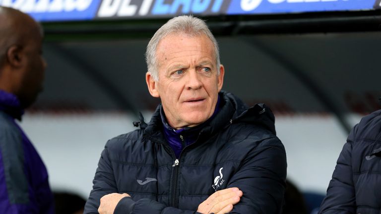 Swansea City caretaker manager Alan Curtis during the Premier League match at the Liberty Stadium, Swansea.