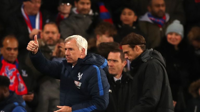 Alan Pardew celebrates victory over Southampton