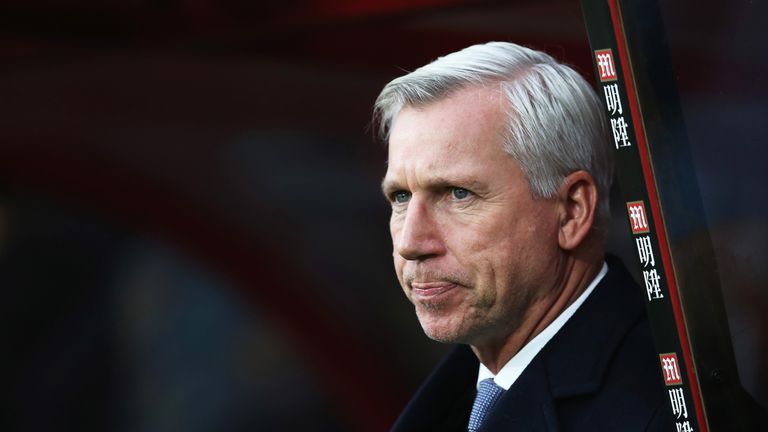 Alan Pardew looks on during the Barclays Premier League match against Bournemouth, on December 26 2016