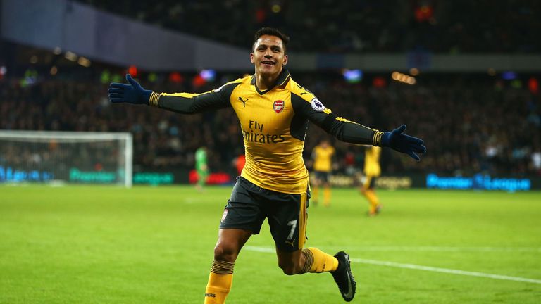 Alexis Sanchez of Arsenal celebrates