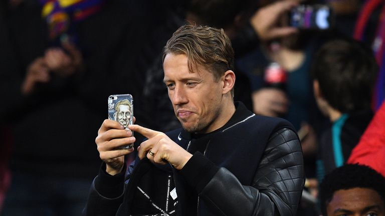 Lucas shows off his personalised mobile phone case