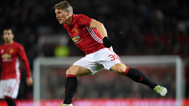 Former Manchester United star Bastian Schweinsteiger throws first