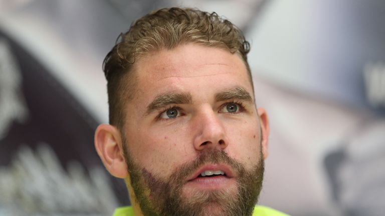 Billy Joe Saunders during a press conference at Crown Plaza Hotel