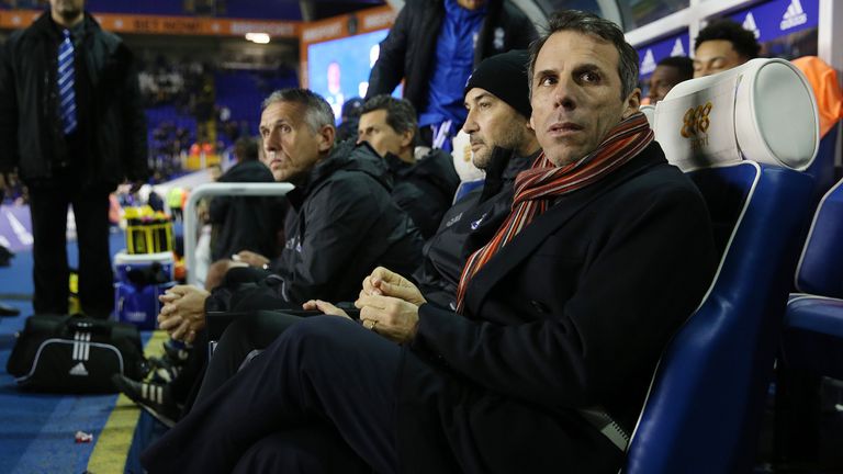 Birmingham City manager Gianfranco Zola during the Sky Bet Championship match v Brighton at St Andrew's, Birmingham