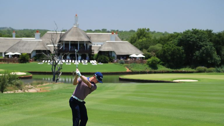MALELANE, SOUTH AFRICA - DECEMBER 04: Brandon Stone of South Africa plays his second shot on the 9th  during the final round of The Alfred Dunhill Champion