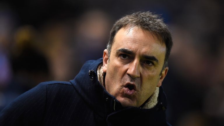 BRIGHTON, ENGLAND - MARCH 08:  Sheffield Wednesday coach Carlos Carvalhal looks on during the Sky Bet Championship match between Brighton and Hove Albion a