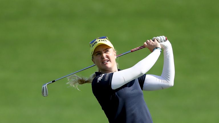 Charley Hull during the final round of the 2016 Omega Dubai Ladies Masters