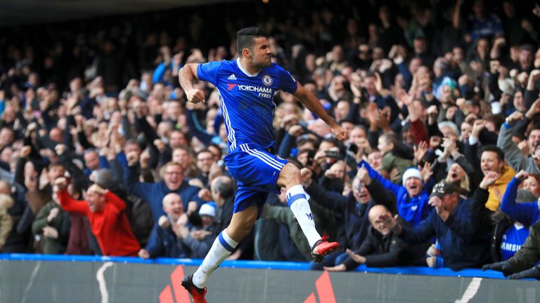 Chelsea's Diego Costa celebrates