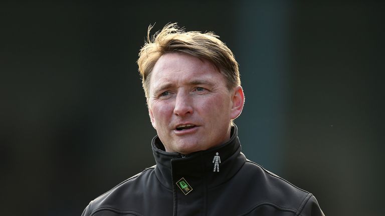 BURY, ENGLAND - MARCH 21:Bury assistant manager Chris Brass looks on  during the Sky Bet League Two match between Bury and Northampton Town at The JD Stadi