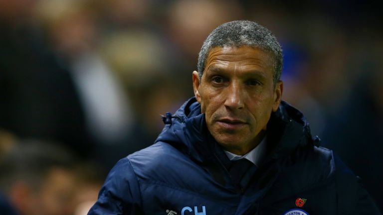 BRIGHTON, ENGLAND - NOVEMBER 18:  Chris Hughton, manager of Brighton & Hove Albion looks on before the Sky Bet Championship match between Brighton & Hove A