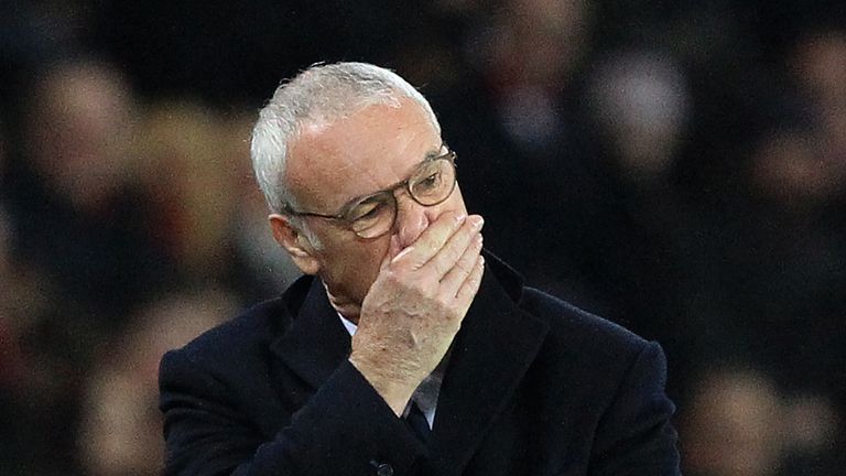 Leicester City's manager Claudio Ranieri reacts during their loss to Sunderland