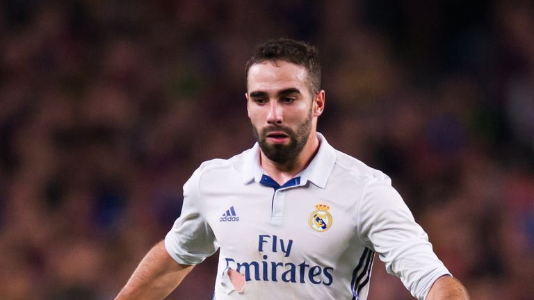 Dani Carvajal in action during El Clasico on Saturday