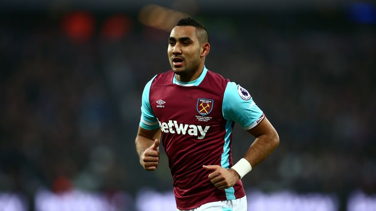 Dimitri Payet of West Ham during the Premier League match between West Ham United and Hull City at London Stadium