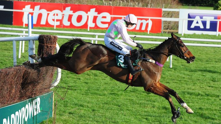 Douvan ridden by Ruby Walsh before winning the Paddy Power Cashcard Chase during day two of the Christmas Festival at Leopardstown Racecourse. PRESS ASSOCI