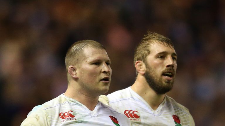 EDINBURGH, SCOTLAND - FEBRUARY 06:  (L-R) Dylan Hartley of England and Chris Robshaw of England look on during the RBS Six Nations match between Scotland a