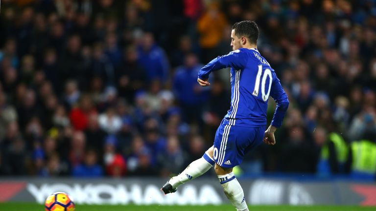 Eden Hazard doubles Chelsea's lead from the penalty spot