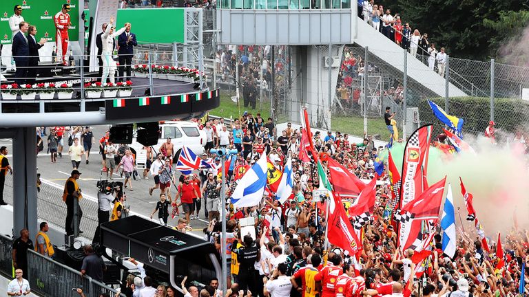 The podium scene at September's Italian GP - Picture from Sutton Images  