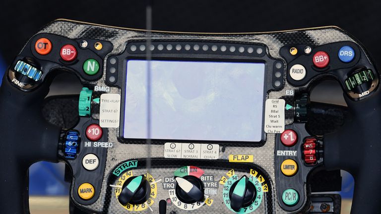 A complex business: the steering wheel of the Mercedes W07 - Picture from Sutton Images 