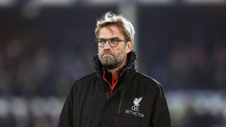 Jurgen Klopp prior to kick off at Goodison Park