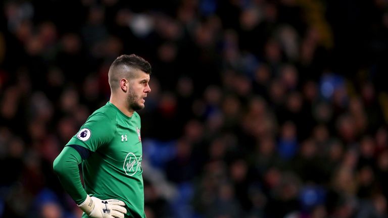 Fraser Forster cuts a disconsolate figure at Selhurst Park