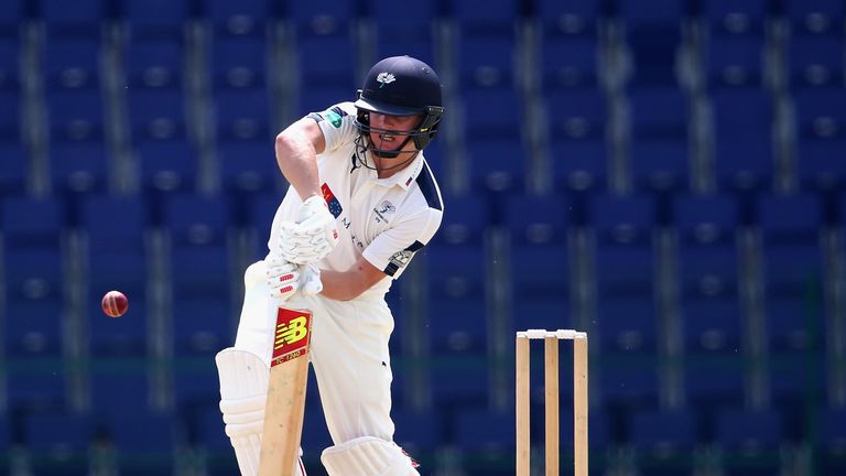 ABU DHABI, UNITED ARAB EMIRATES - MARCH 20:  Gary Ballance of Yorkshire bats  during day one of the Champion County match between Marylebone Cricket Club a