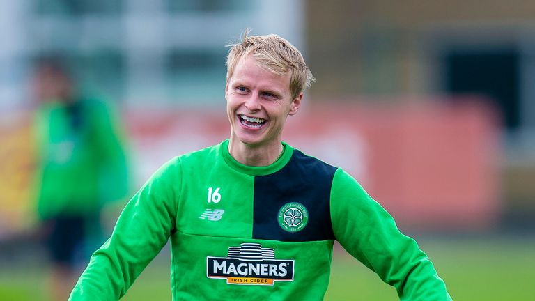 Gary Mackay-Steven during a Celtic training session