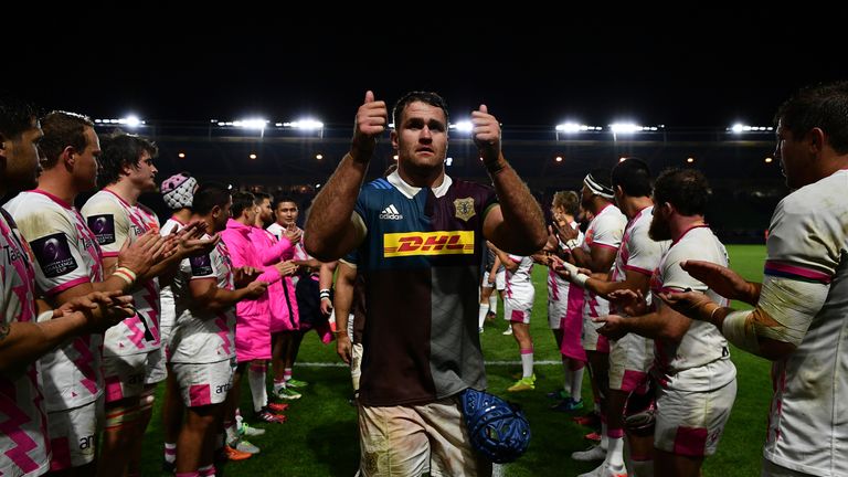 LONDON, ENGLAND - OCTOBER 13:  James Horwill of Harlequins acknowledges the supporters following his side's victory during the European Rugby Challenge Cup