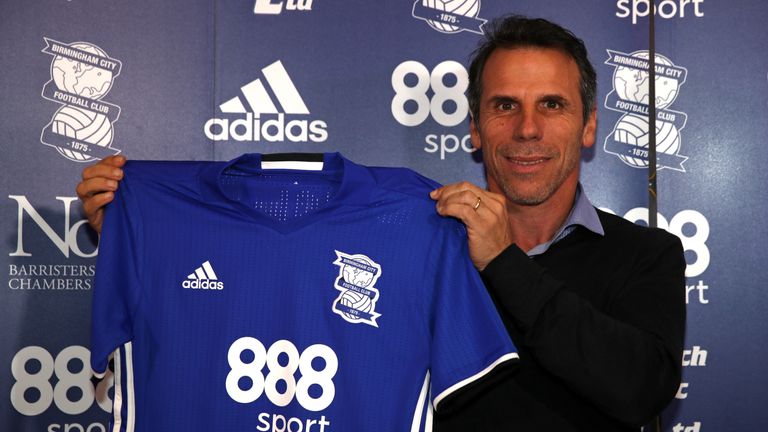 New Birmingham City manager Gianfranco Zola during the press conference at St Andrew's, Birmingham.