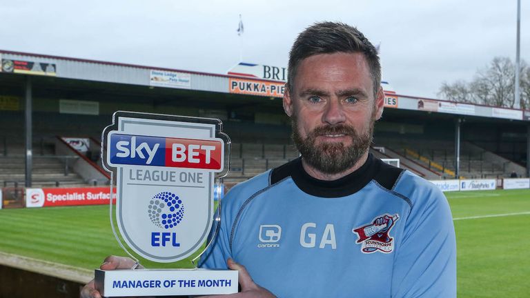 Scunthorpe's Graham Alexander was crowned League One Manager of the Month