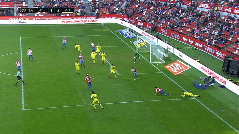 Sporting Gijon scored in bizarre fashion against Villarreal