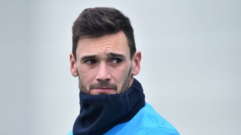 Hugo Loris attends a training session at Tottenham Hotspur's Enfield Training Centre