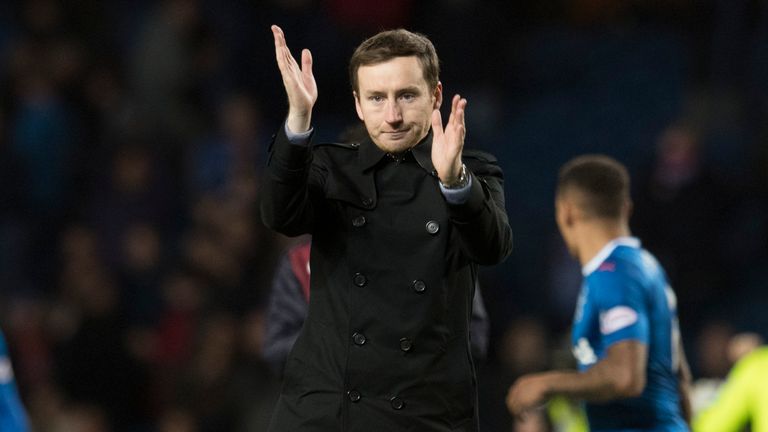 10/12/16 LADBROKES PREMIERSHIP .  RANGERS v HEARTS (2-0) .  IBROX - GLASGOW .  Hearts manager Ian Cathro at full-time