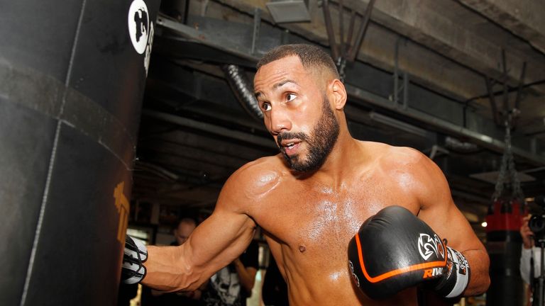 James DeGale in training ahead of his unification fight with Badou Jack