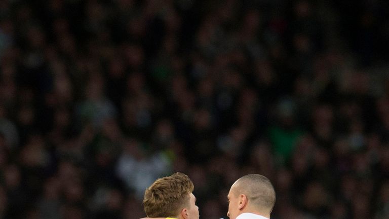 James Forrest (left) could be in action this lunchtime, live on Sky Sports