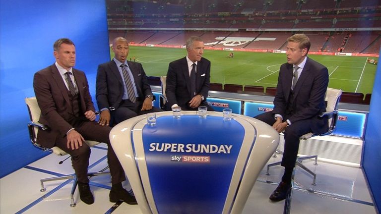 Thierry Henry reaction to Brendan Rodgers sacking by Liverpool, Jamie Carragher, Graeme Souness, Ed Chamberlin, Sky Sports Super Sunday, 4 October 2015