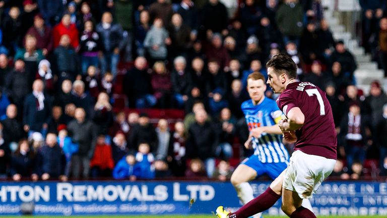 Walker scored the fourth of the match to complete the win for Hearts 