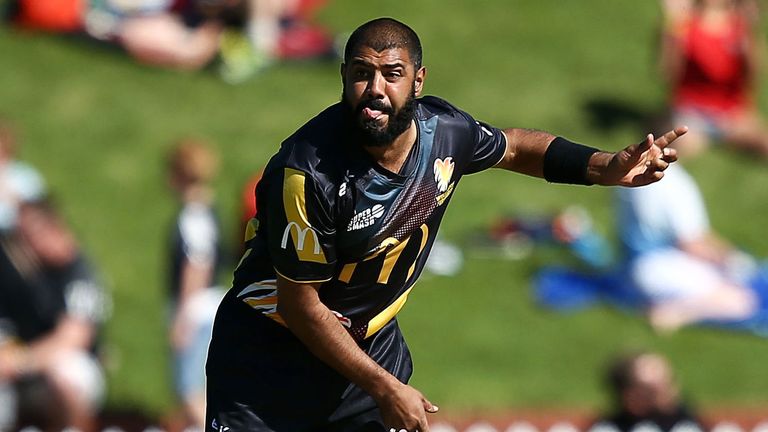 Jeetan Patel in action for the Wellington Firebirds
