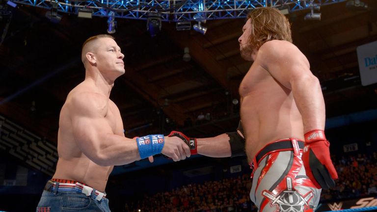 WWE Smackdown - John Cena and AJ Styles' handshake