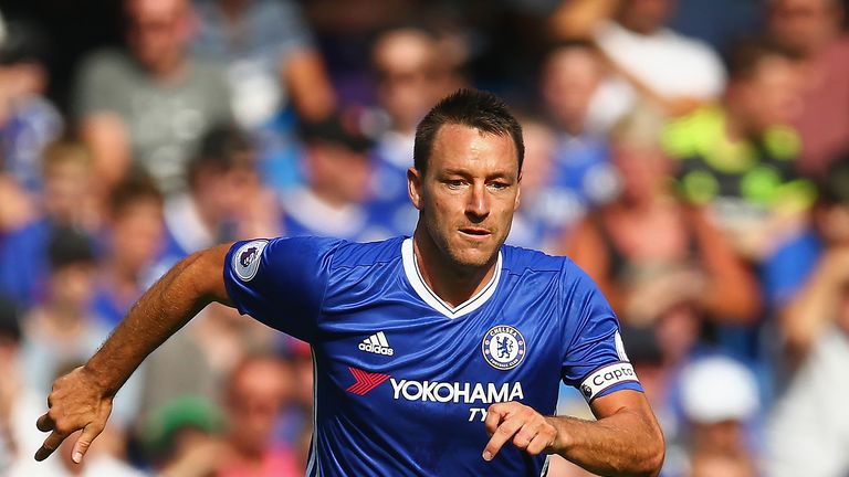 John Terry in action during the Premier League match against Burnley at Stamford Bridge