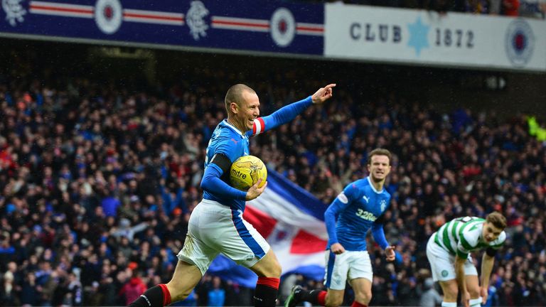 Kenny Miller celebrates giving Rangers the lead