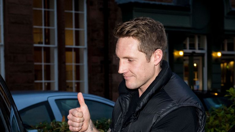 Kris Commons pictured outside Easter Road on 16 December