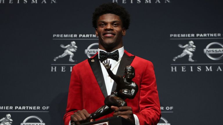 Lamar Jackson of the Louisville Cardinals has won the 82nd Heisman Memorial Trophy Award