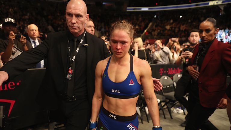 It's a despondent exit for Californian Rousey after her 12-month exile