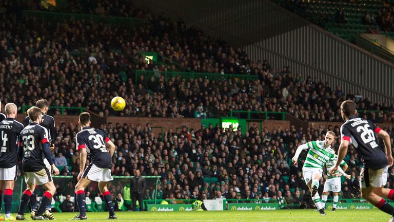 Leigh Griffiths opens the scoring for Celtic against Dundee